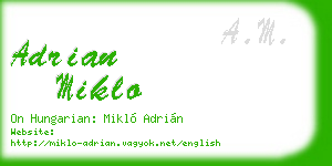 adrian miklo business card